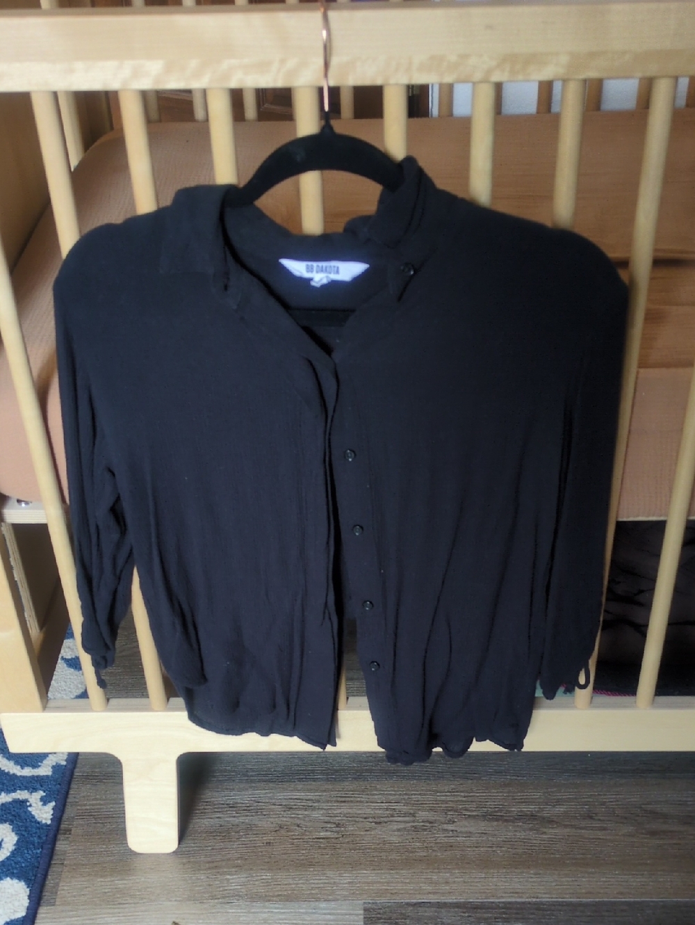 BB Dakota Black Lightweight Button-Front Cardigan
